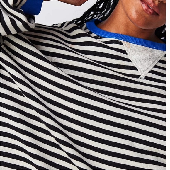 NWT We The Free by Free People Classic Striped Oversized Crewneck - Picture 4 of 5